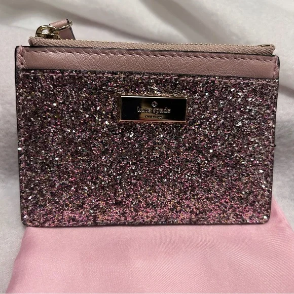 Kate Spade pink/rose gold Sunset Lane Adi coin zip mini wallet. NWT. - Picture 9 of 9